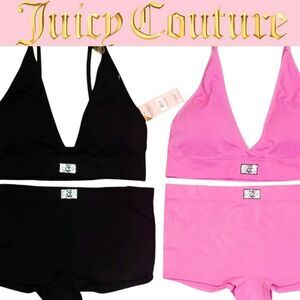 Juicy Couture 4-PC JC Rhinestone Sports Bra & Boy Short Set